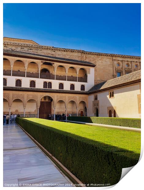 The Nasrid Palace, Granada, Spain Print by EMMA DANCE PHOTOGRAPHY