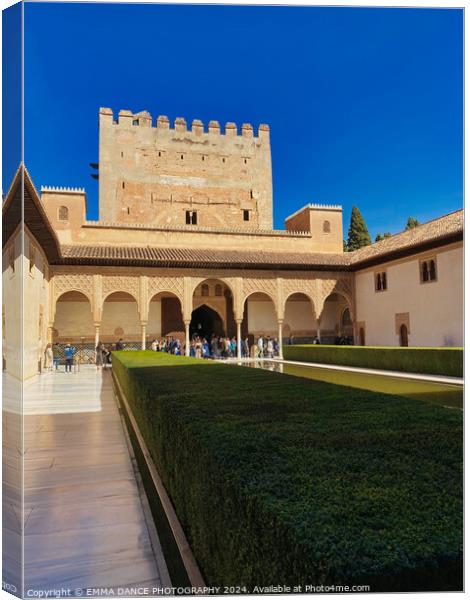 Court of the Myrtles, Nasrid Palace, Granada, Spain Canvas Print by EMMA DANCE PHOTOGRAPHY