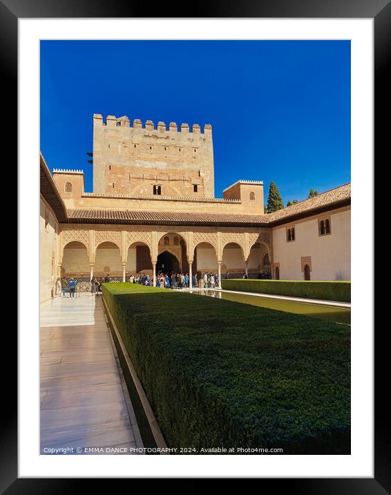 Court of the Myrtles, Nasrid Palace, Granada, Spain Framed Mounted Print by EMMA DANCE PHOTOGRAPHY