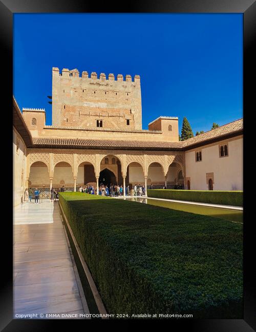 Court of the Myrtles, Nasrid Palace, Granada, Spain Framed Print by EMMA DANCE PHOTOGRAPHY