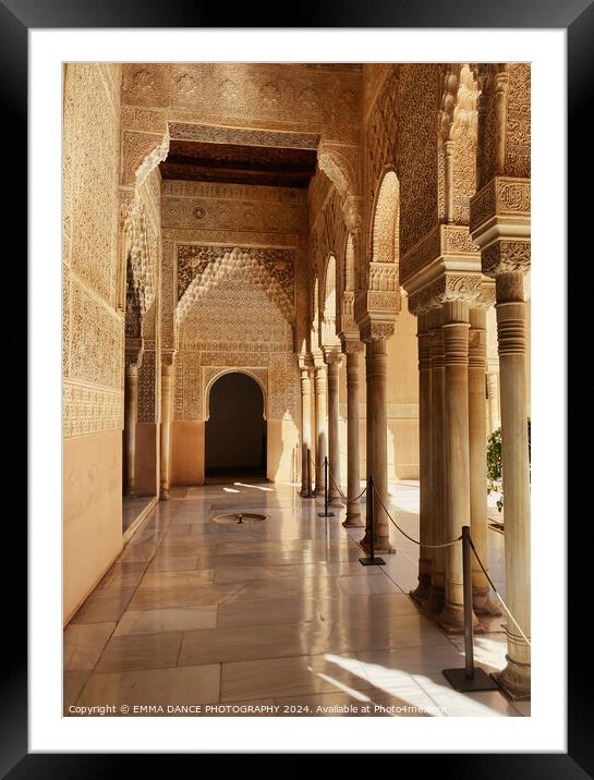 Patio of the Lions, The Nasrid Palace, Granada, Sp Framed Mounted Print by EMMA DANCE PHOTOGRAPHY