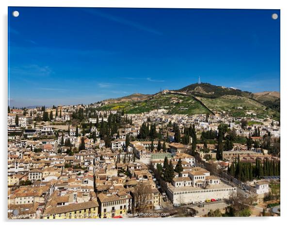 Views of Sacromonte from The Alhambra Palace, Granada, Spain Acrylic by EMMA DANCE PHOTOGRAPHY