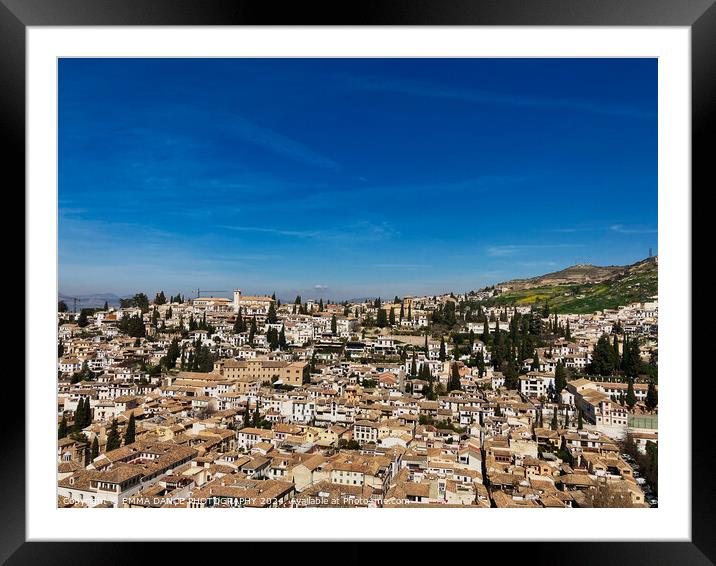 Views of Albaicín from The Alhambra Palace, Granada, Spain Framed Mounted Print by EMMA DANCE PHOTOGRAPHY