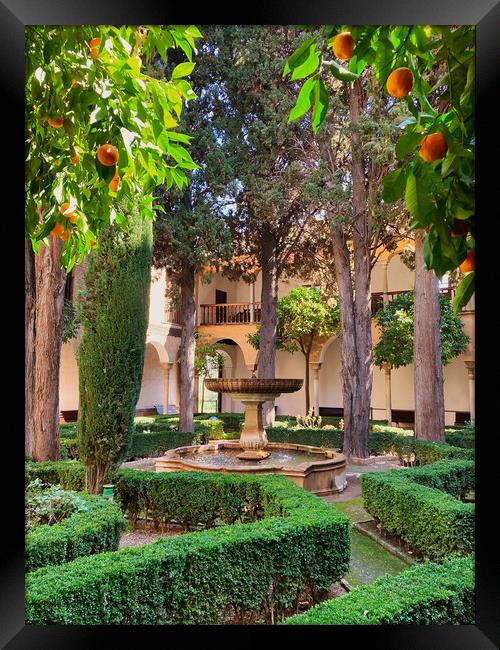 Daraxa's Garden, The Alhambra Palace, Granada, Spain Framed Print by EMMA DANCE PHOTOGRAPHY