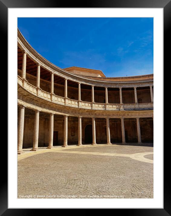 The Charles V Palace in the Alhambra Palace, Granada, Spain Framed Mounted Print by EMMA DANCE PHOTOGRAPHY