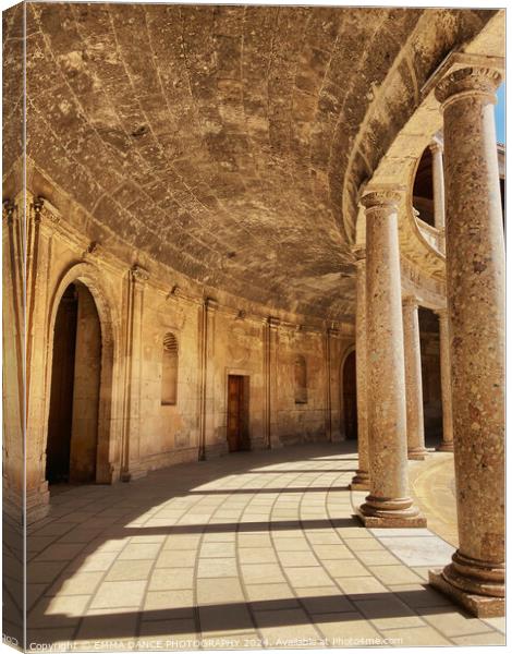 The Charles V Palace in the Alhambra Palace, Granada, Spain Canvas Print by EMMA DANCE PHOTOGRAPHY