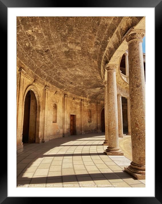 The Charles V Palace in the Alhambra Palace, Granada, Spain Framed Mounted Print by EMMA DANCE PHOTOGRAPHY