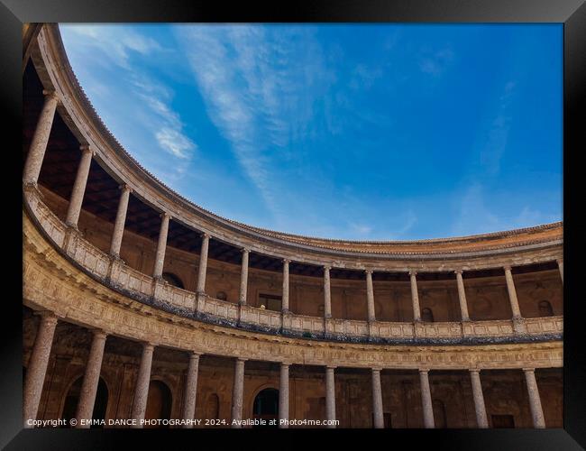 The Charles V Palace in the Alhambra Palace, Granada, Spain Framed Print by EMMA DANCE PHOTOGRAPHY