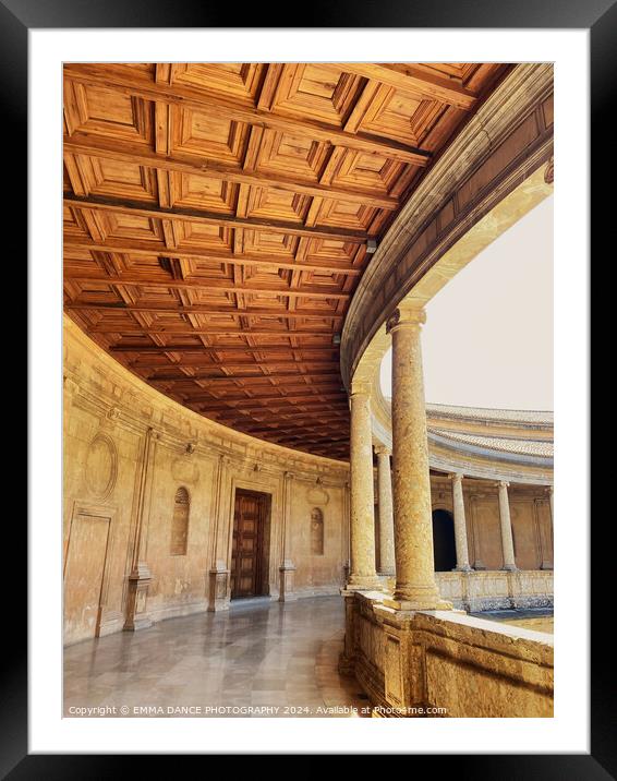 The Charles V Palace in the Alhambra Palace, Grana Framed Mounted Print by EMMA DANCE PHOTOGRAPHY