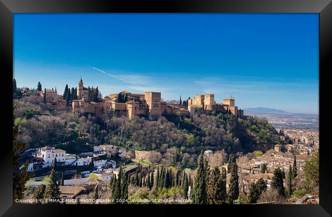 The Alhambra Palace, Granada, Spain Framed Print by EMMA DANCE PHOTOGRAPHY