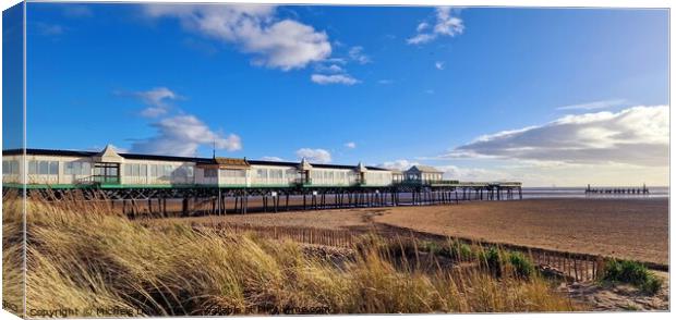 St Anne's Pier and Dunes Canvas Print by Michele Davis