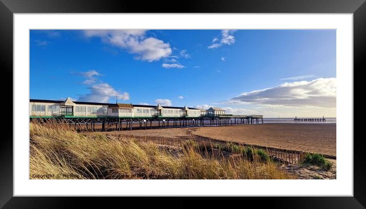 St Anne's Pier and Dunes Framed Mounted Print by Michele Davis