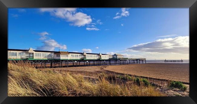 St Anne's Pier and Dunes Framed Print by Michele Davis