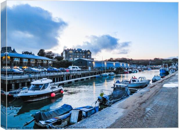 The Working Harbour Padstow Canvas Print by Beryl Curran