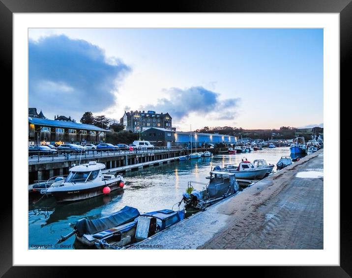 The Working Harbour Padstow Framed Mounted Print by Beryl Curran