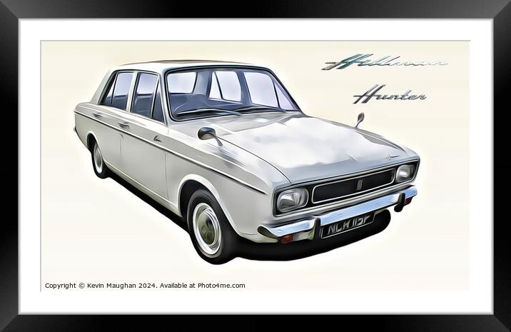 Hillman Hunter 4 Door Saloon Car Framed Mounted Print by Kevin Maughan