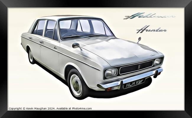 Hillman Hunter 4 Door Saloon Car Framed Print by Kevin Maughan