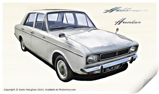 Hillman Hunter 4 Door Saloon Car Print by Kevin Maughan