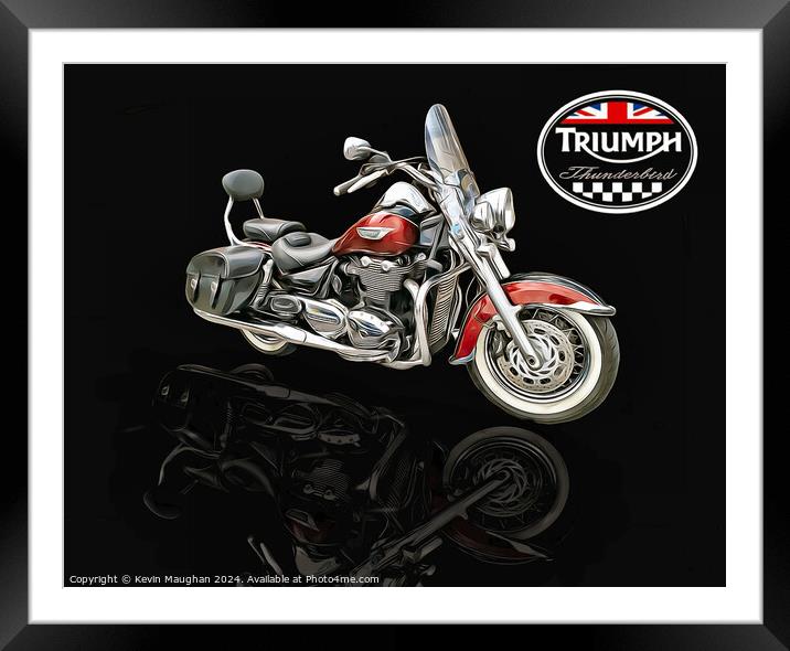 Triumph Thunderbird Motorcycle Framed Mounted Print by Kevin Maughan