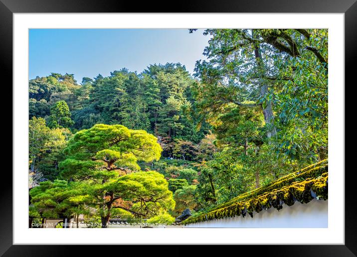 Ginkakuji Silver Pavilion Buddhist Temple Kyoto Japan Framed Mounted Print by William Perry