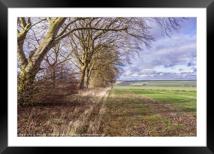 Yorkshire Wolds Countryside Framed Mounted Print by Michael Shannon