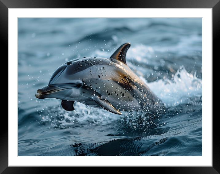 Oceanic Dolphin Framed Mounted Print by Steve Smith
