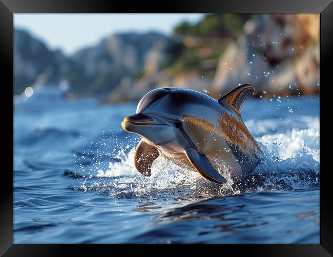 Oceanic Dolphin Framed Print by Steve Smith