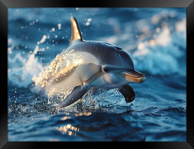 Oceanic Dolphin Framed Print by Steve Smith