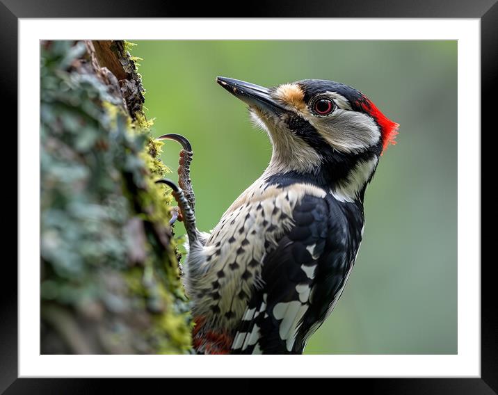 Greated Spotted Woodpecker Framed Mounted Print by Steve Smith