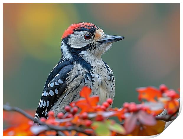 Lesser Spotted Woodpecker Print by Steve Smith