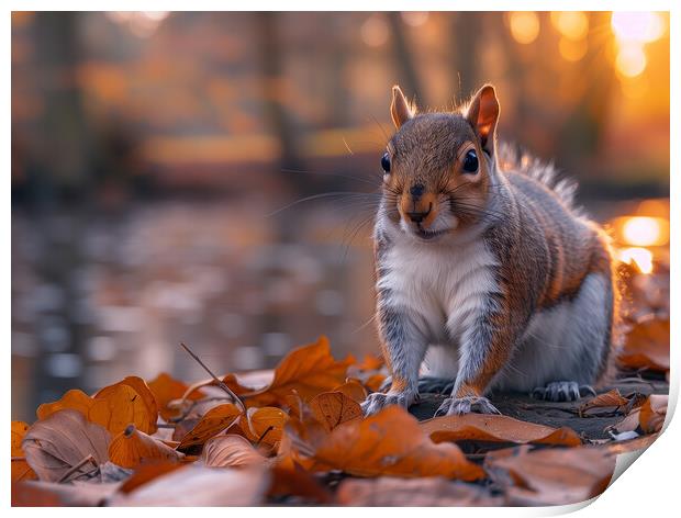 Grey Squirrel Print by Steve Smith