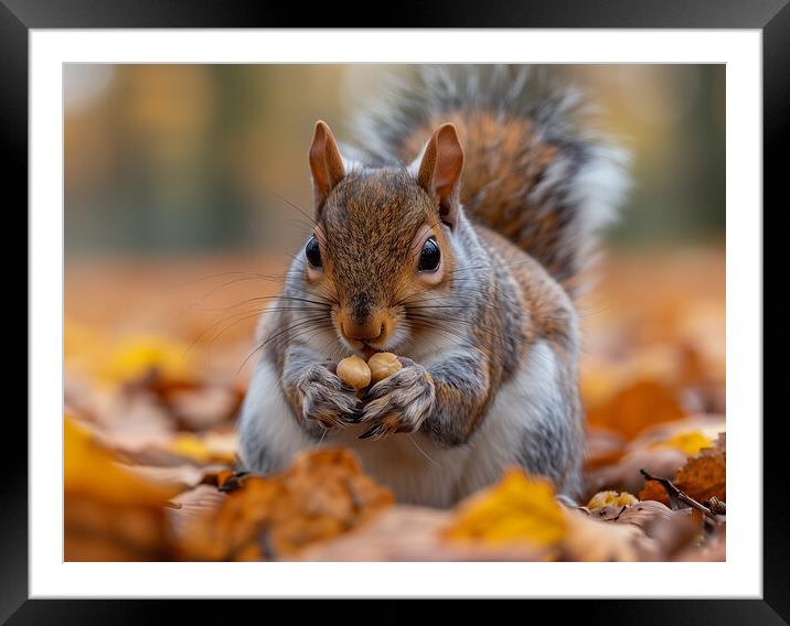Grey Squirrel Framed Mounted Print by Steve Smith