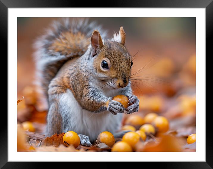 Grey Squirrel Framed Mounted Print by Steve Smith