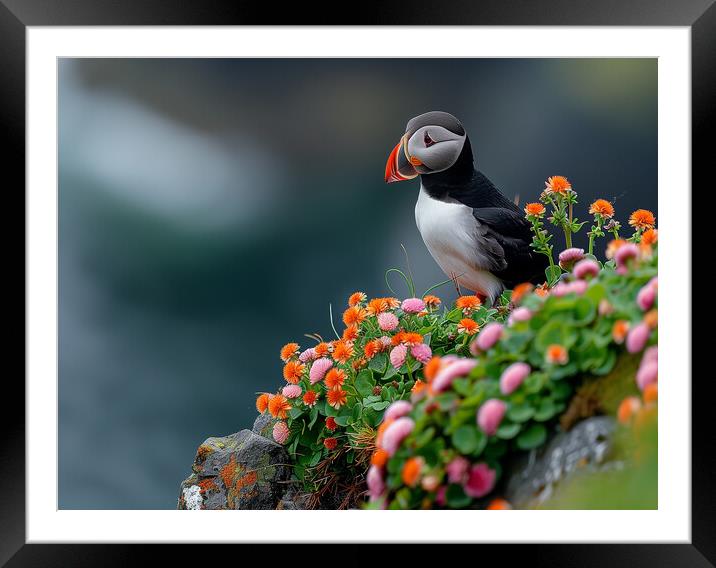 Puffin Framed Mounted Print by Steve Smith
