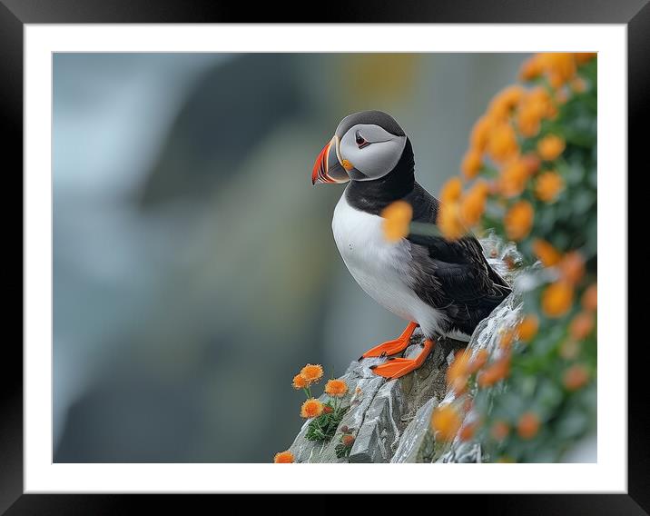 Puffin Framed Mounted Print by Steve Smith