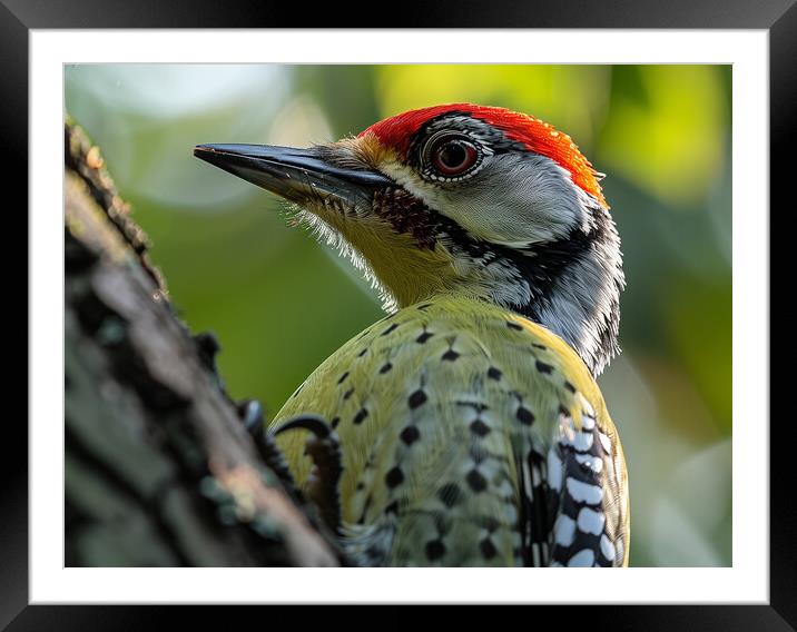 Green Woodpecker Framed Mounted Print by Steve Smith