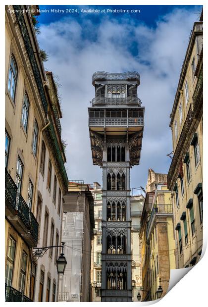 Santa Justa Lift, Lisbon, Portgual  Print by Navin Mistry