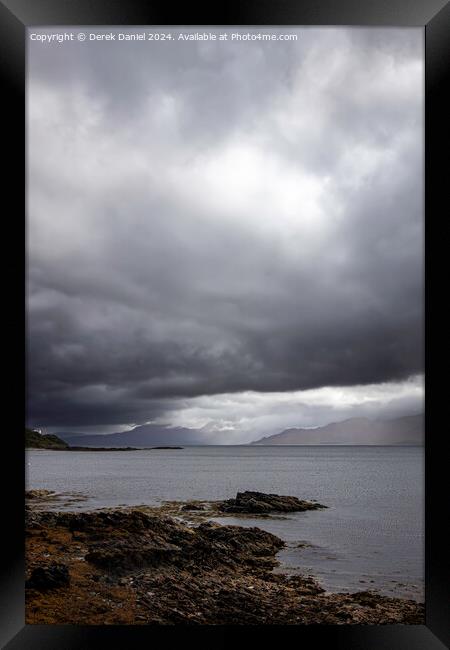 Storm clouds over Loch Hourn Framed Print by Derek Daniel