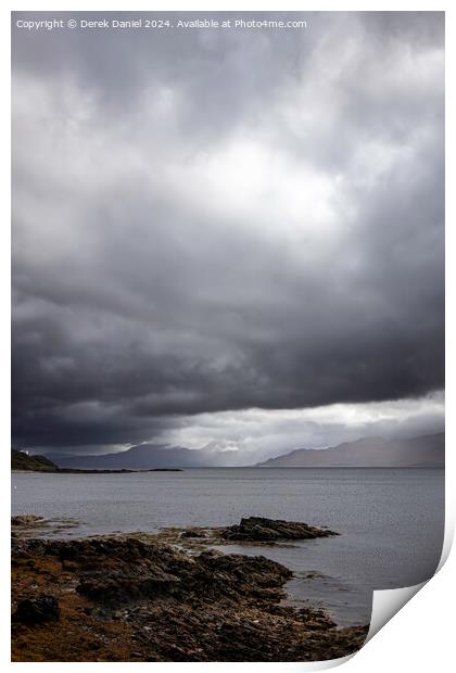 Storm clouds over Loch Hourn Print by Derek Daniel