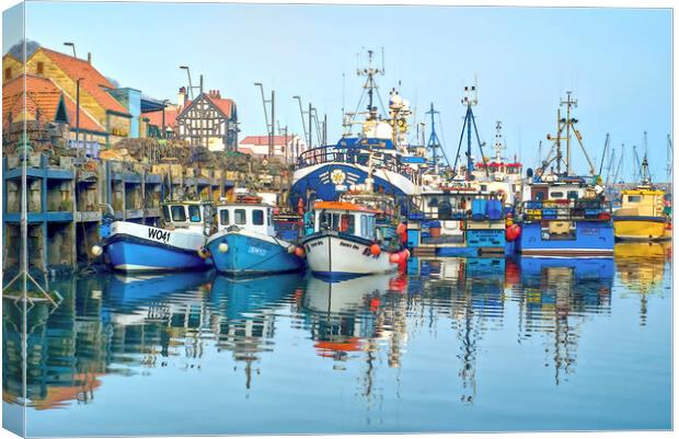Scarborough Harbour Watercolour  Canvas Print by Alison Chambers