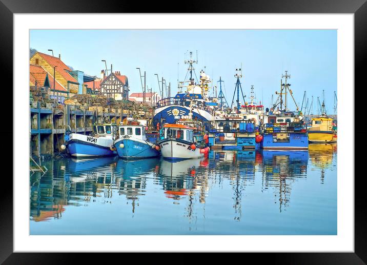 Scarborough Harbour Watercolour  Framed Mounted Print by Alison Chambers