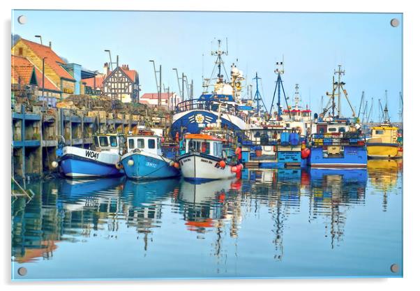 Scarborough Harbour Watercolour  Acrylic by Alison Chambers