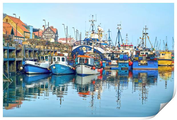 Scarborough Harbour Watercolour  Print by Alison Chambers