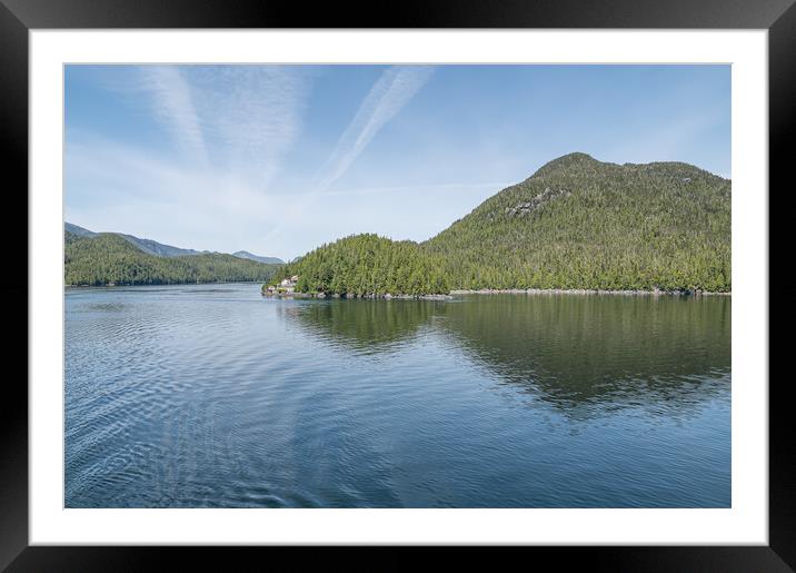 Small coastal development on the Inside passage, British Columbia, Canada Framed Mounted Print by Dave Collins