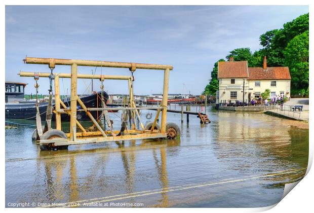 Pin Mill Orwell High Tide Print by Diana Mower