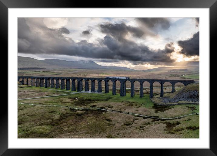  Ribblehead Viaduct Yorkshire Dales Framed Mounted Print by Apollo Aerial Photography