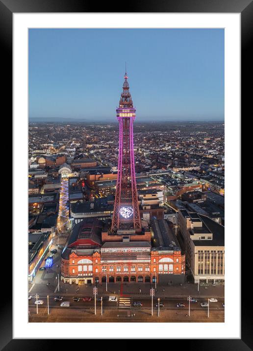 Blackpool Tower Lights Framed Mounted Print by Apollo Aerial Photography