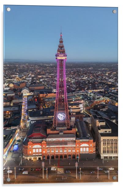 Blackpool Tower Lights Acrylic by Apollo Aerial Photography