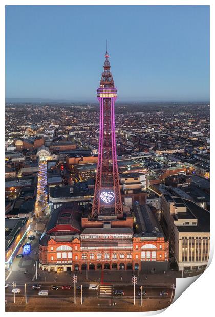 Blackpool Tower Lights Print by Apollo Aerial Photography