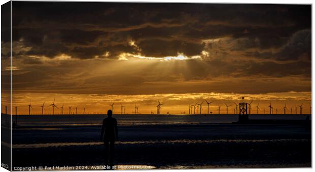 Stormy sunset from Crosby Beach Canvas Print by Paul Madden